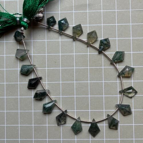 Moss Agate Diamond Shape12*8mm, 20cm