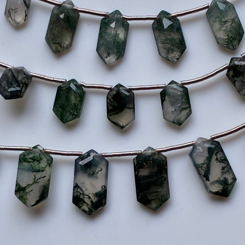 Moss Agate Diamond Shape12*8mm, 20cm