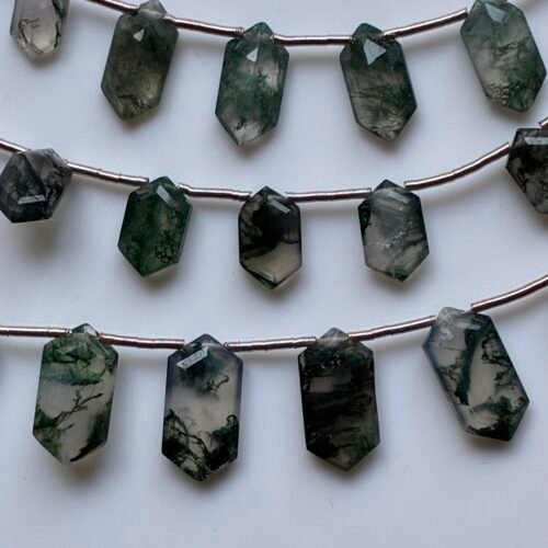 Moss Agate Diamond Shape12*8mm, 20cm