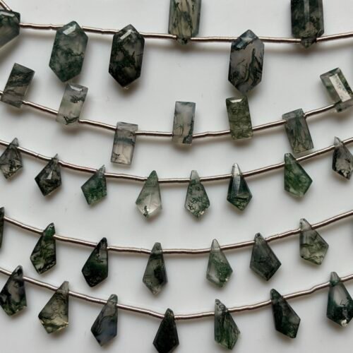 Moss Agate, Hexagon Shape,