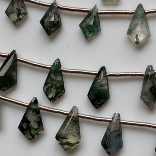 Moss Agate, Hexagon Shape,