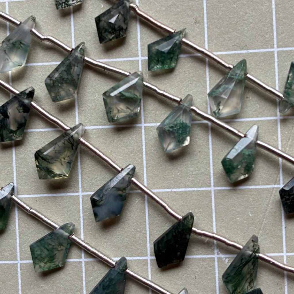 Moss Agate, Hexagon Shape,
