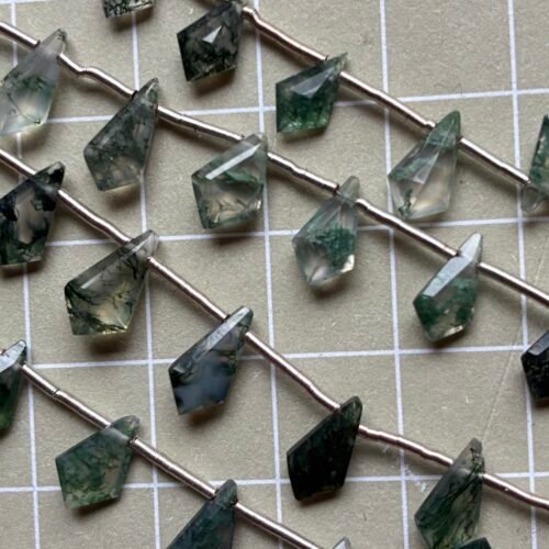 Moss Agate, Hexagon Shape,