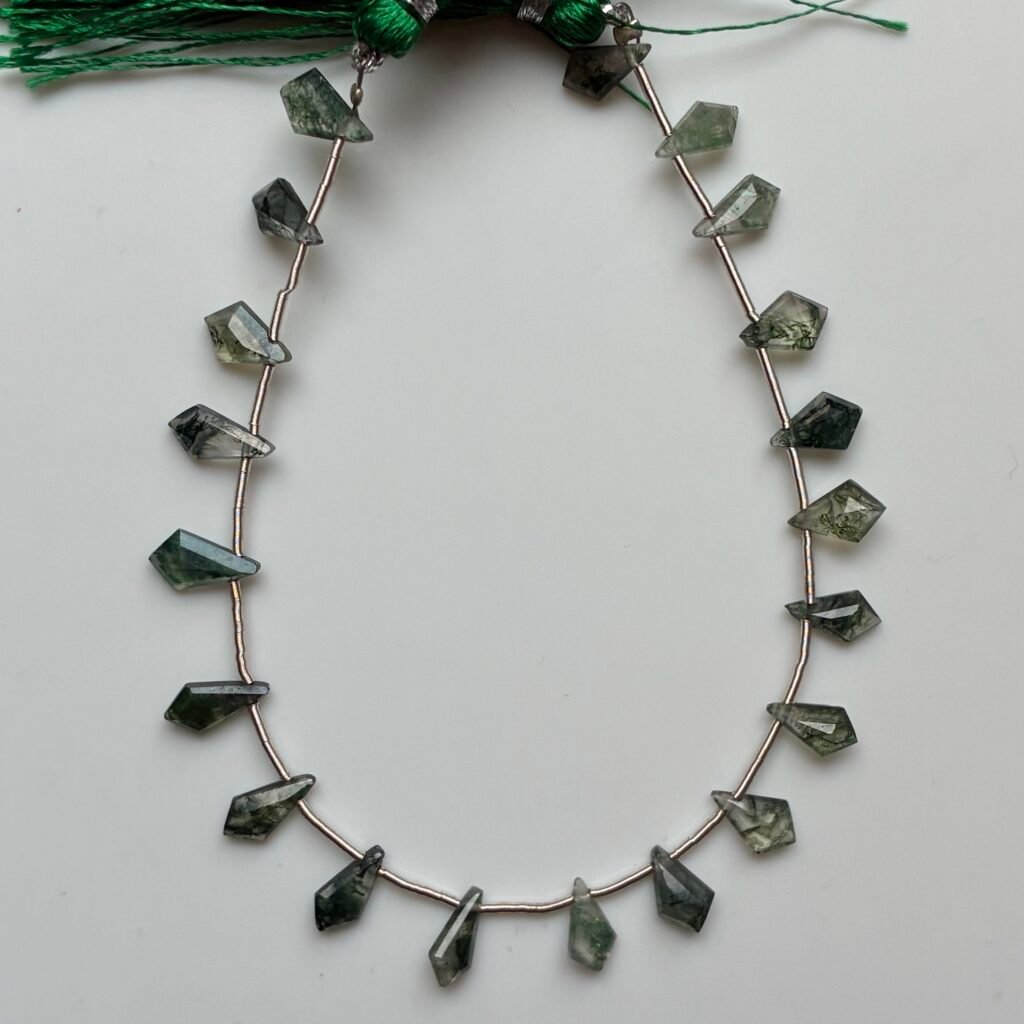 Moss Agate, Hexagon Shape,