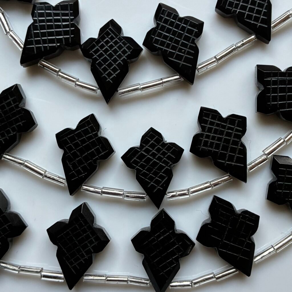 Black Onyx, Fancy Shape,17*4*4.8mm, 8 beads