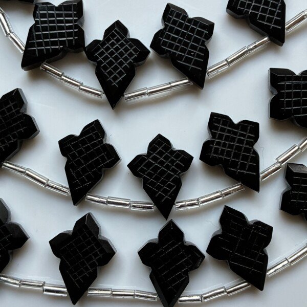 Black Onyx, Fancy Shape,17*4*4.8mm, 8 beads