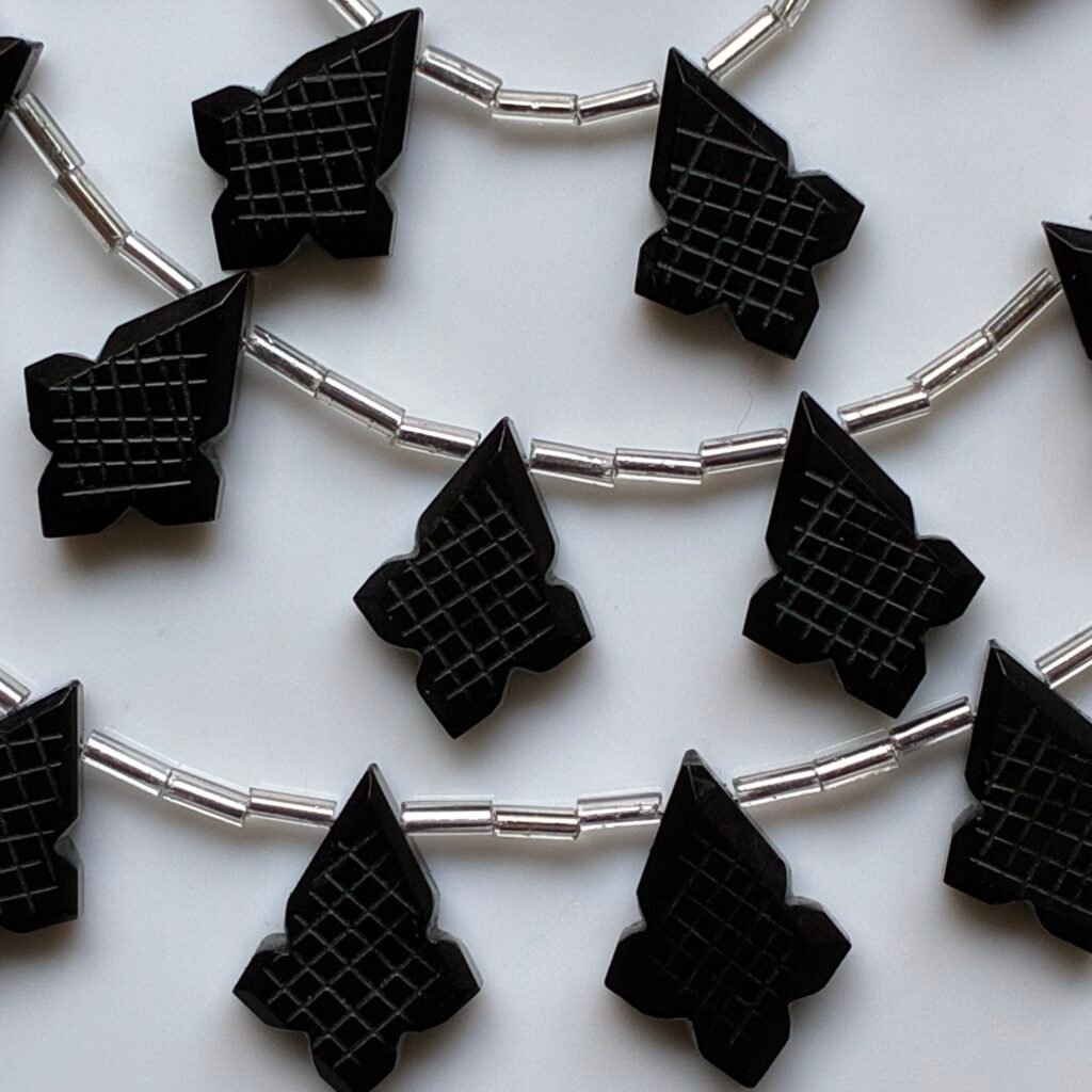 Black Onyx, Fancy Shape,17*4*4.8mm, 8 beads