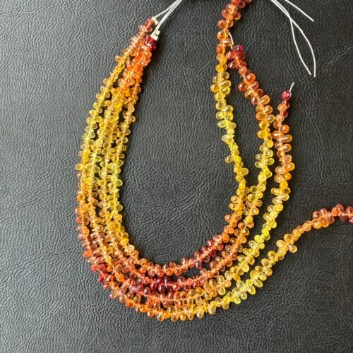 Sapphire, Orange Yellow, Faceted Drops ,21 Cm