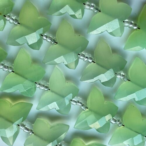 Chalcedony, Light Green, Butterfly, 10*14 mm, 10 beads
