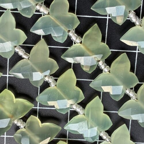 Chalcedony, Light Green, Butterfly, 10*14 mm, 10 beads
