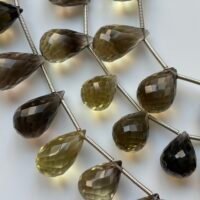 Bio Lemon Quartz, Drops, 16.5*9.3 - 14*9 mm, 16 beads, 22 cm