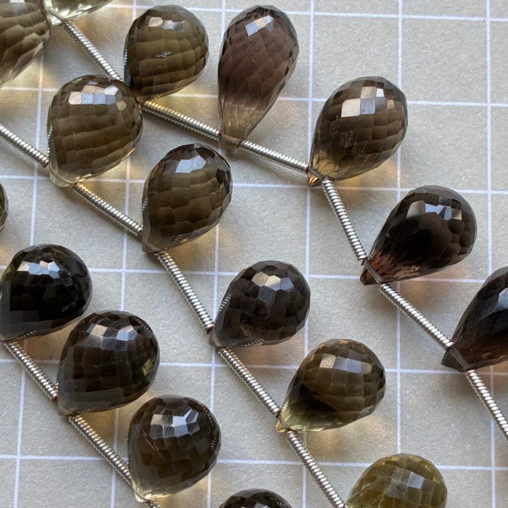 Bio Lemon Quartz, Drops, 16.5*9.3 - 14*9 mm, 16 beads, 22 cm