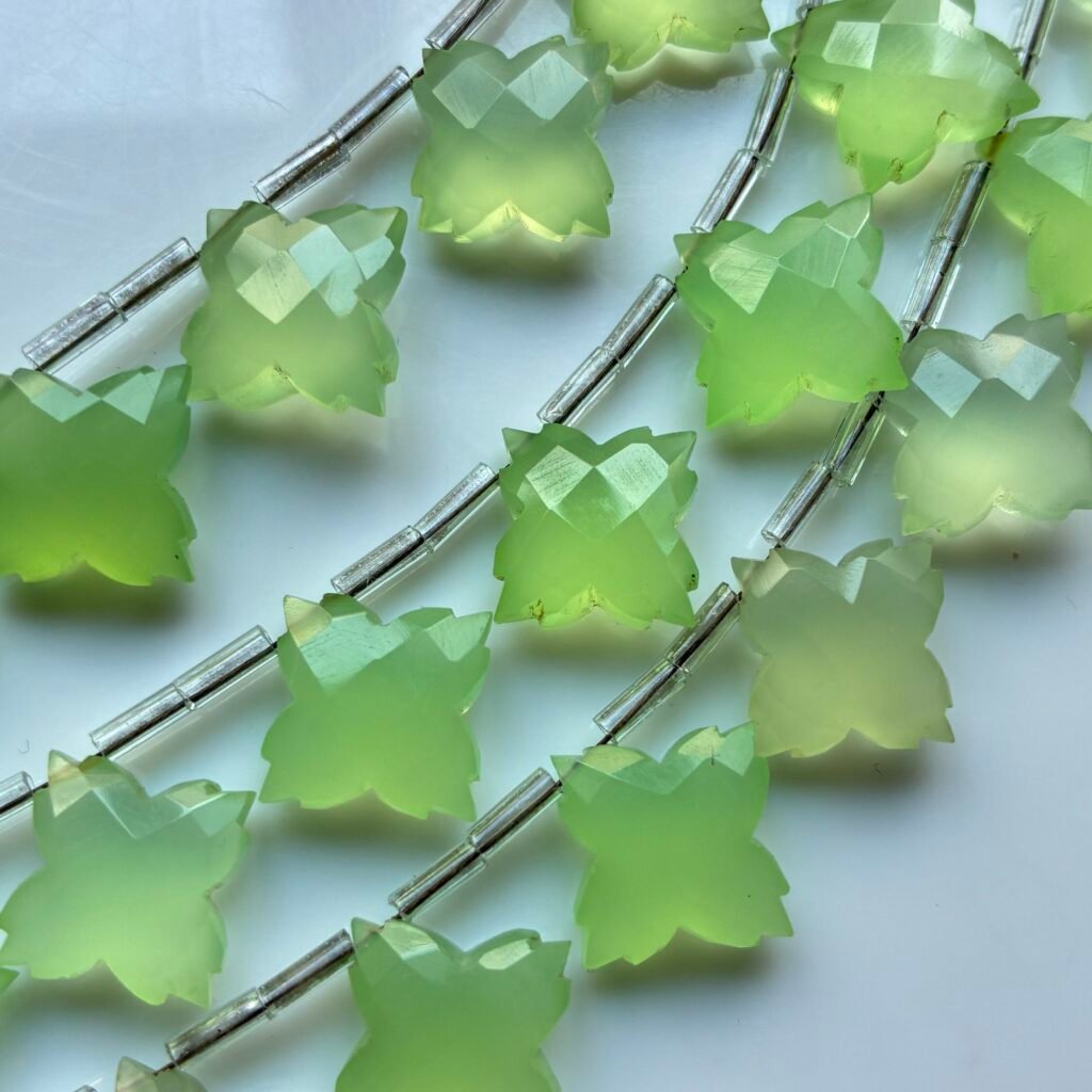 Chalcedony , Square Flower, Parrot Green, 14.5*14.5 mm