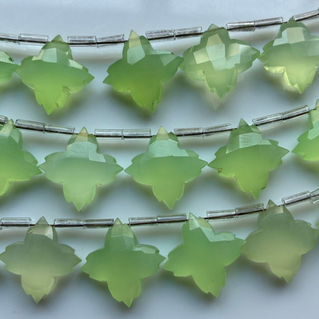 Chalcedony , Square Flower, Parrot Green, 14.5*14.5 mm
