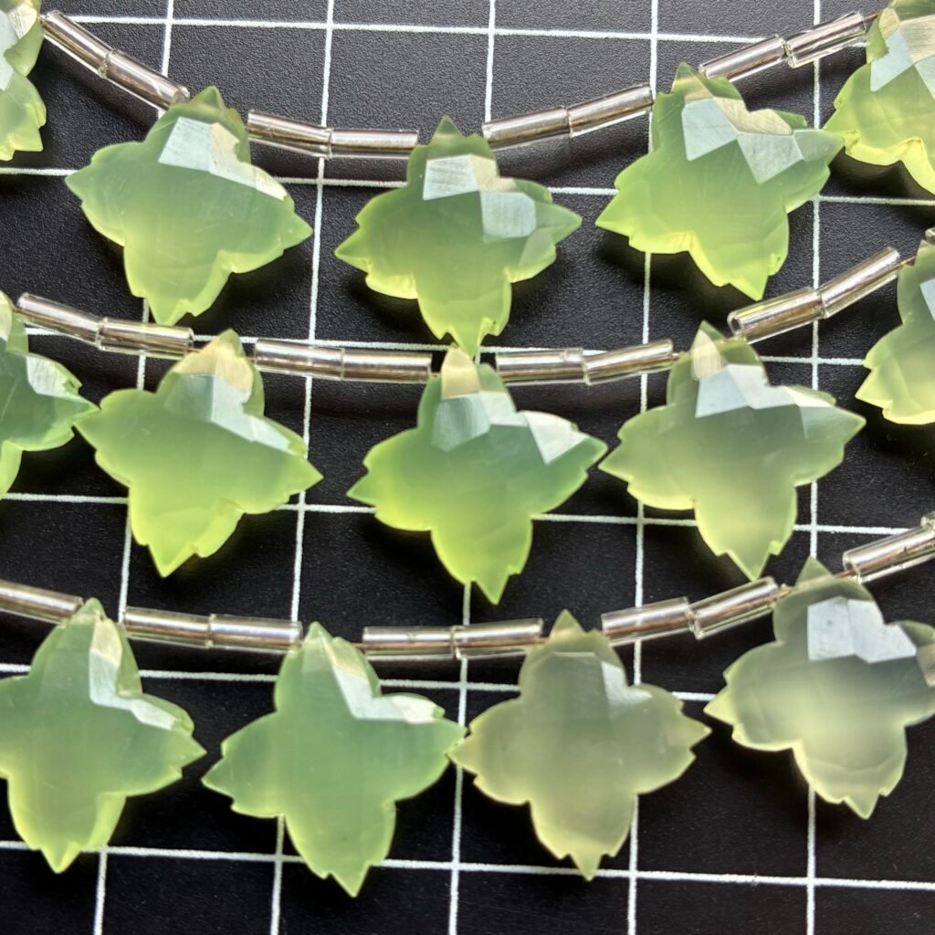 Chalcedony , Square Flower, Parrot Green, 14.5*14.5 mm