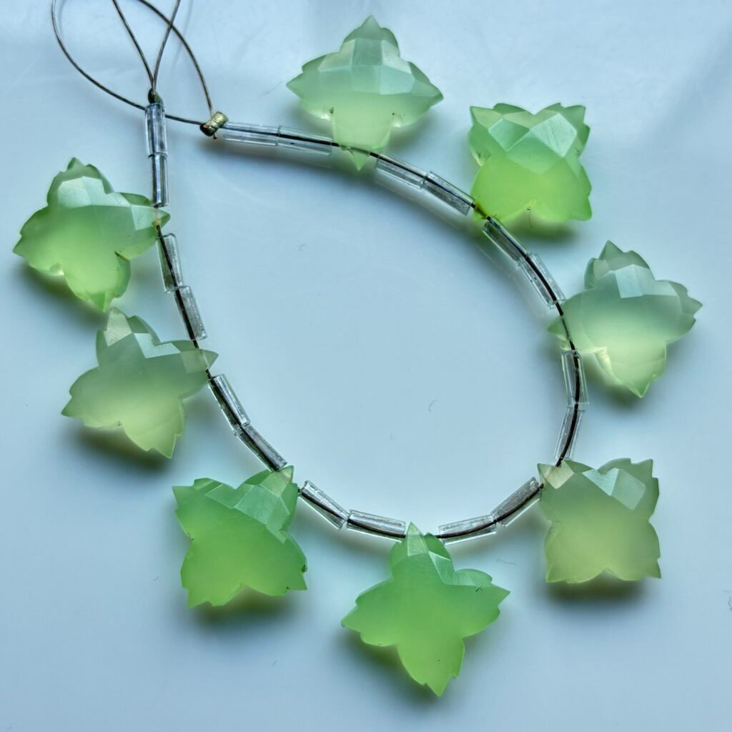 Chalcedony , Square Flower, Parrot Green, 14.5*14.5 mm