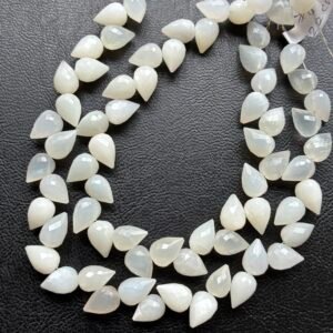 Moonstone, flower bud shape, 20cm, 10.8*7.3mm, 34 beads