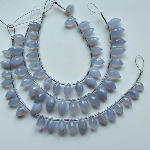 Chalcedony, Faceted Dew Drop, 20 beads, 13.6*6.5 - 11*6.5 mm