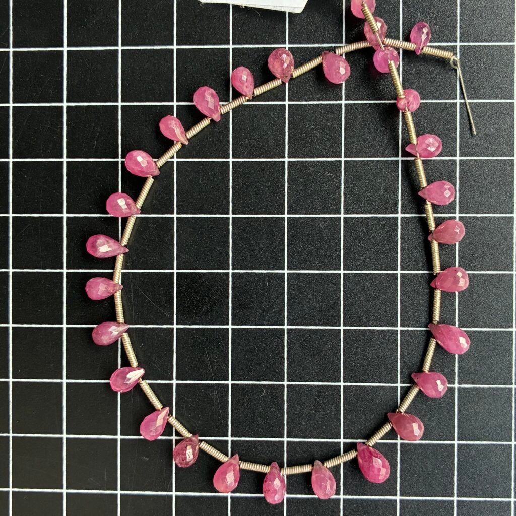 Ruby Natural Pink, Drops, 7*4mm, 22 Cm,29pc