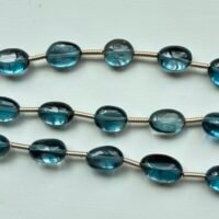 L Blue Topaz ,Smooth Nuggets,8*5mm, 15cm