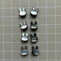 Natural Coffee Shell Rabbit Head Beads