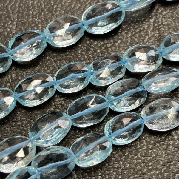 Natural Sky Blue Topaz Ovals , 18 Cm