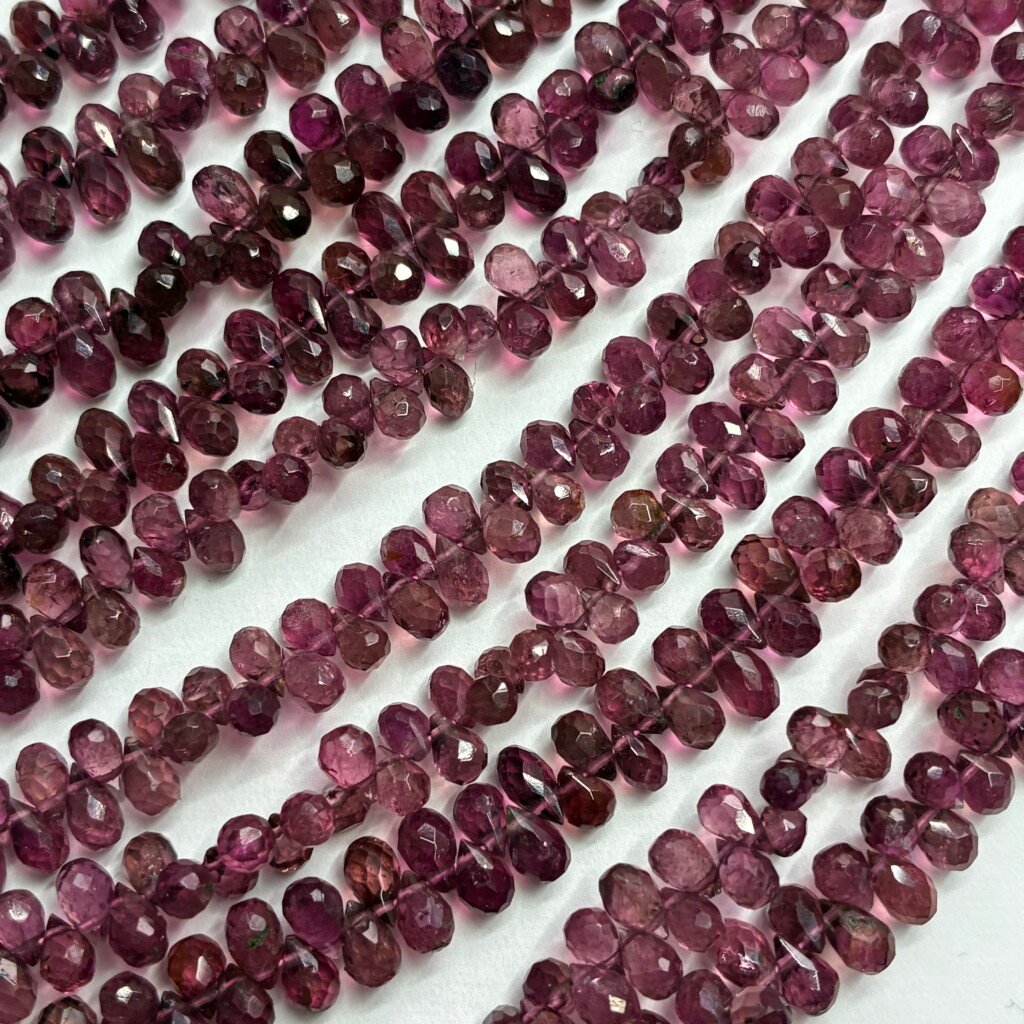Pink Tourmaline Faceted Tear Drops, 40 Cm,6*4mm