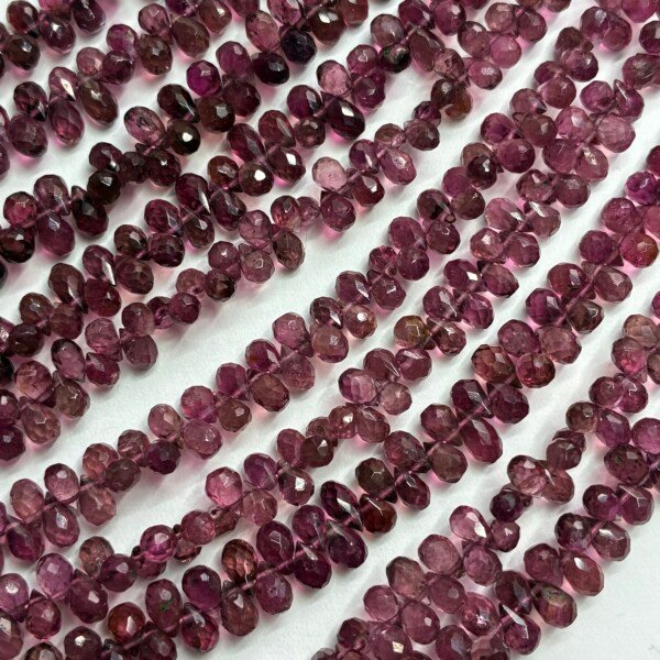 Pink Tourmaline Faceted Tear Drops, 40 Cm,6*4mm