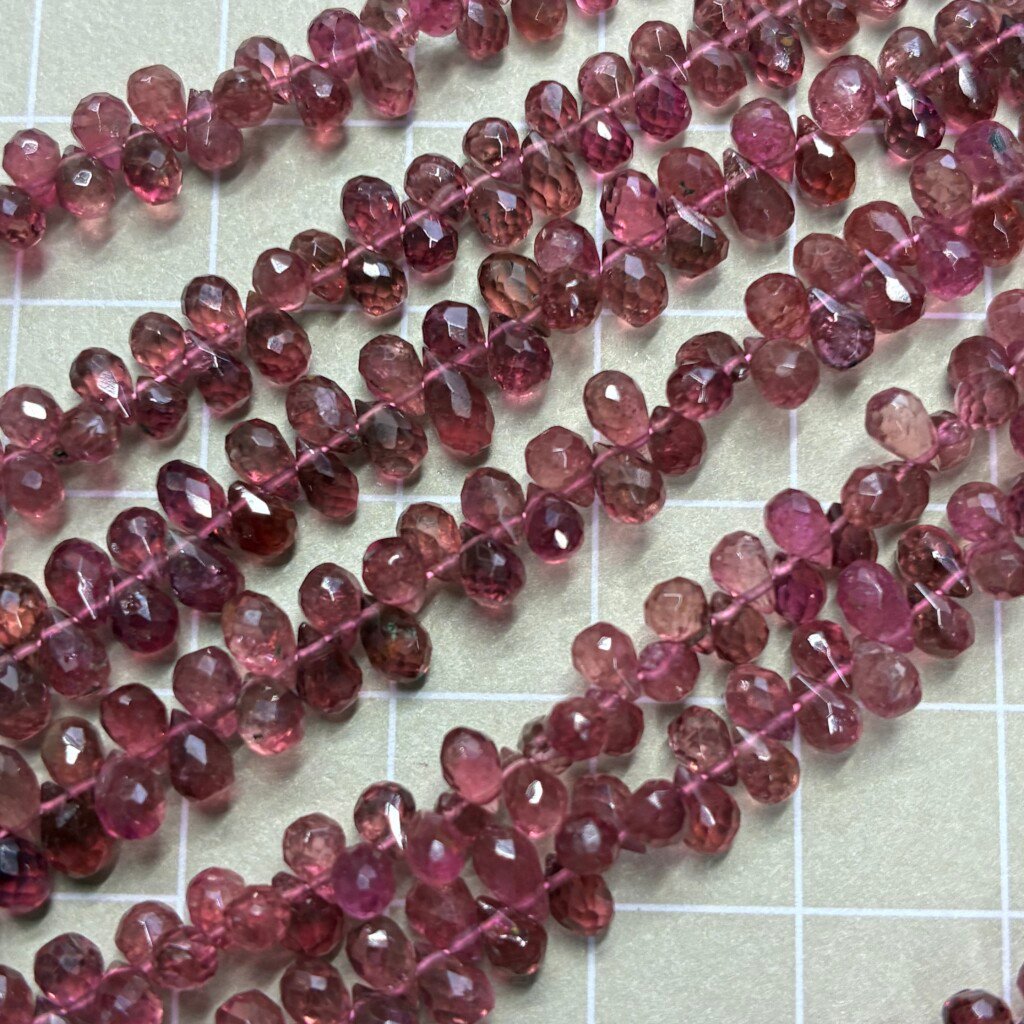 Pink Tourmaline Faceted Tear Drops, 40 Cm,6*4mm