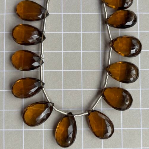 Beer Quartz, Faceted Pears, 16.4*11*7 mm, 18 beads