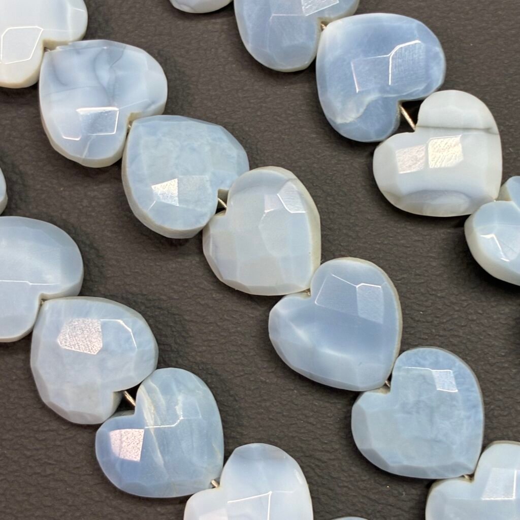 Blue Opal Heart Faceted