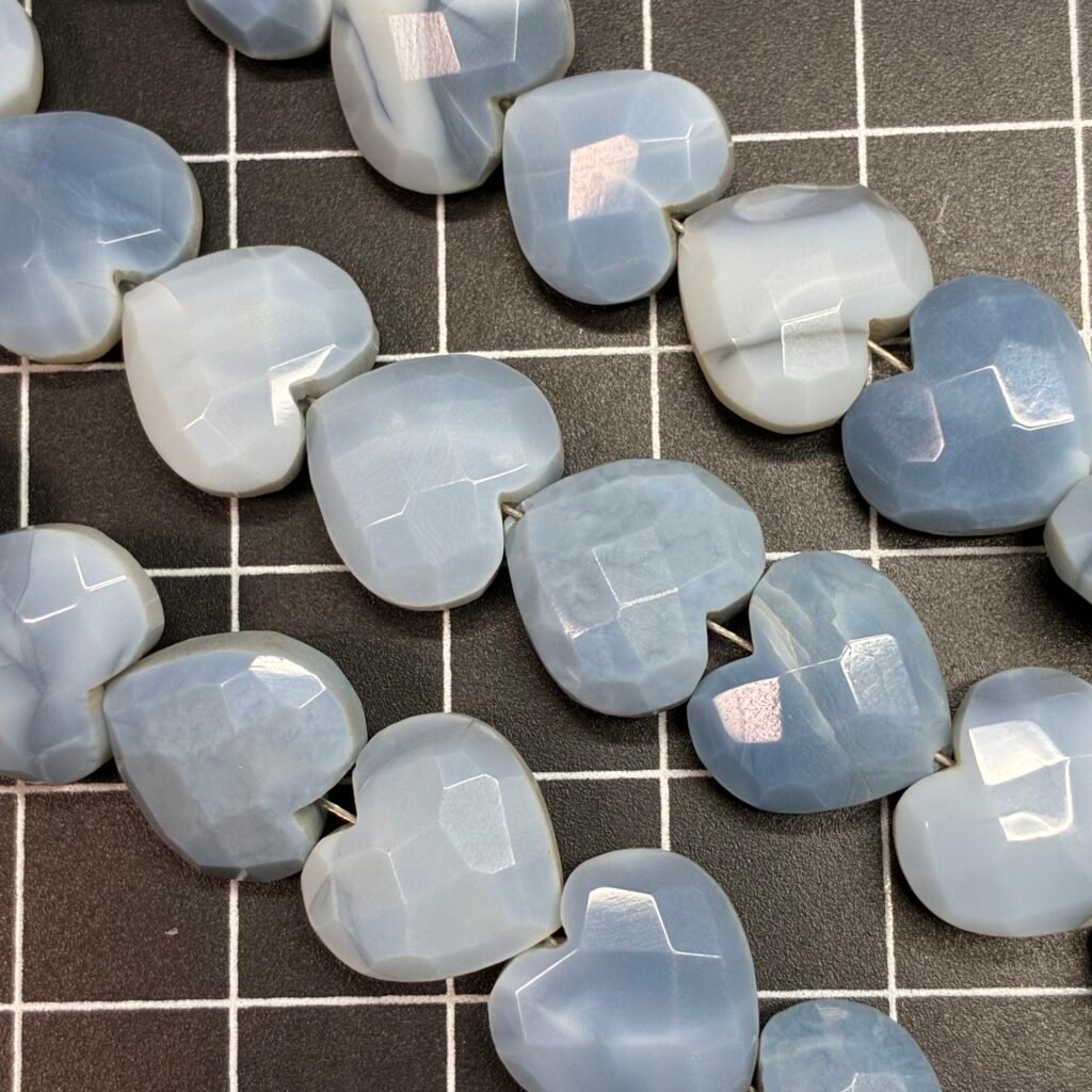 Blue Opal Heart Faceted