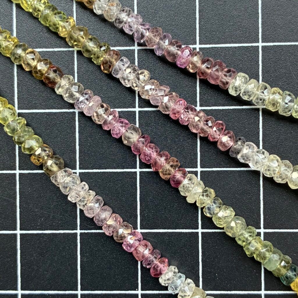 Sapphire multy color, faceted rondel, 38 cm, 3.7* 2.7 mm approx