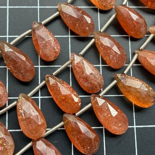Sunstone Faceted Pears 8x15mm Calibreted