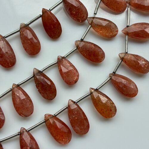 Sunstone Faceted Pears 8x15mm Calibreted