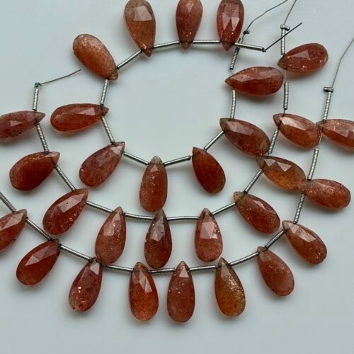 Sunstone Faceted Pears 8x15mm Calibreted