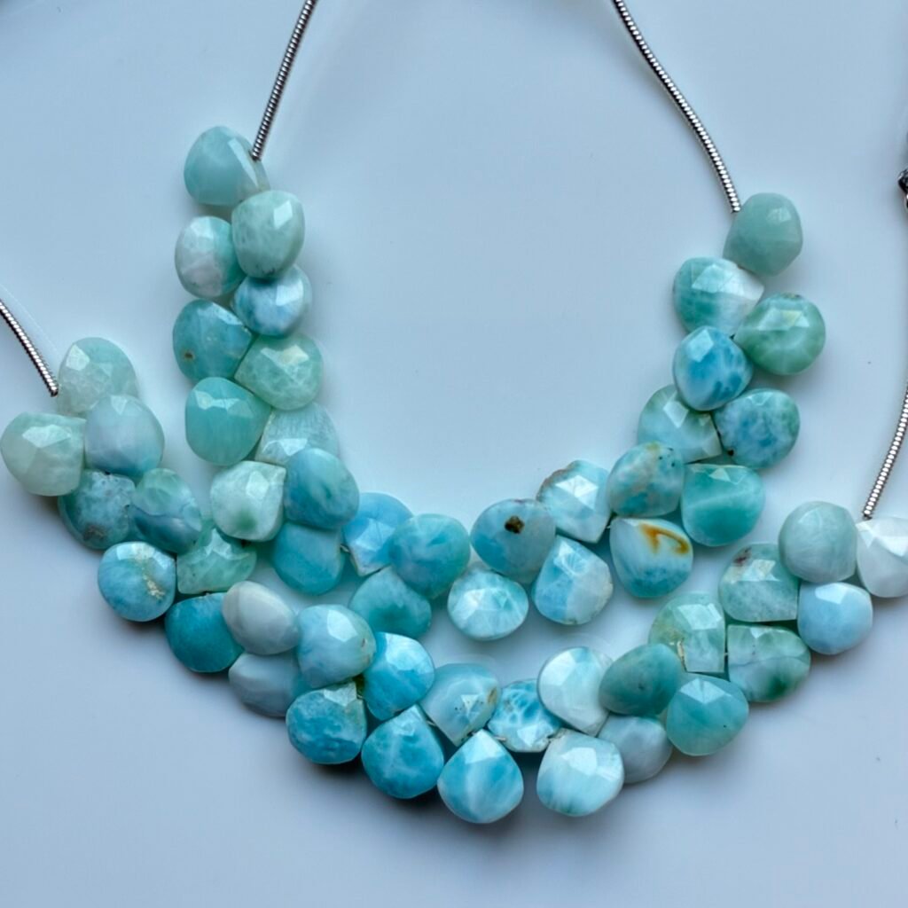 Larimar Heart Faceted