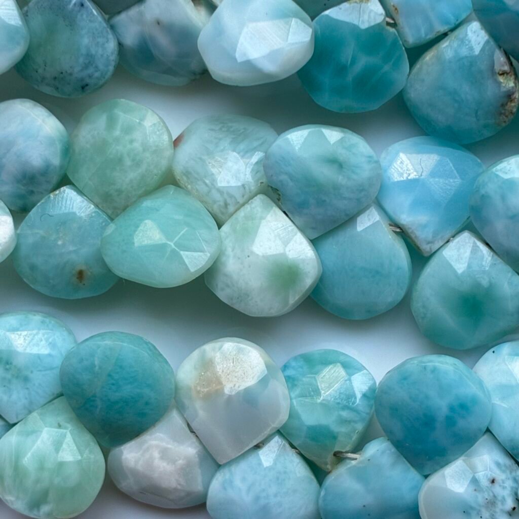 Larimar Heart Faceted