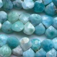 Larimar Heart Faceted, 10Cm, 8*4mm