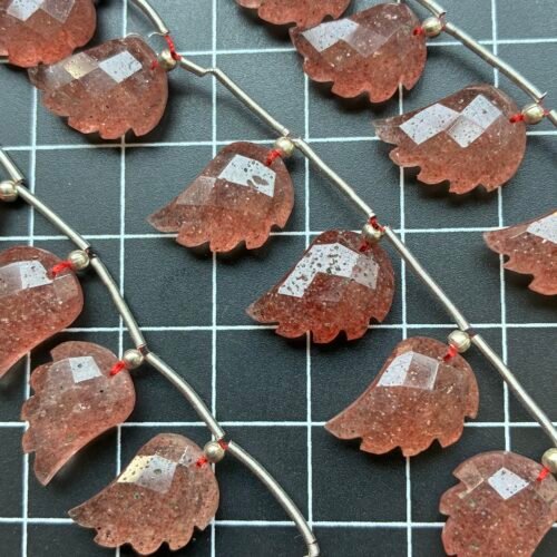 Strawberry Quartz, Wings, 10 Beads, 15*10 mm