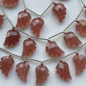 Strawberry Quartz, Wings, 10 Beads, 15*10 mm
