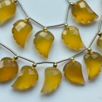 Chalcedony Yellow, Wings, 10 Beads, 15*10 mm