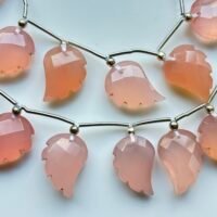 Chalcedony, Pink, Wings, 10 Beads, 15*10 mm