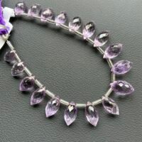 Pink Amethyst Faceted Dew Drops, 18 beads, 13.8*7 mm