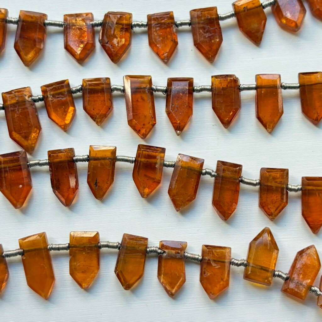 Kyanite, Orange  Flat Hut Shape, 12*6*2mm, 24cm