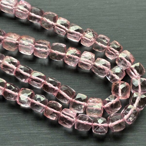 Crystal, Pink, Faceted Box, Mystic on Natural