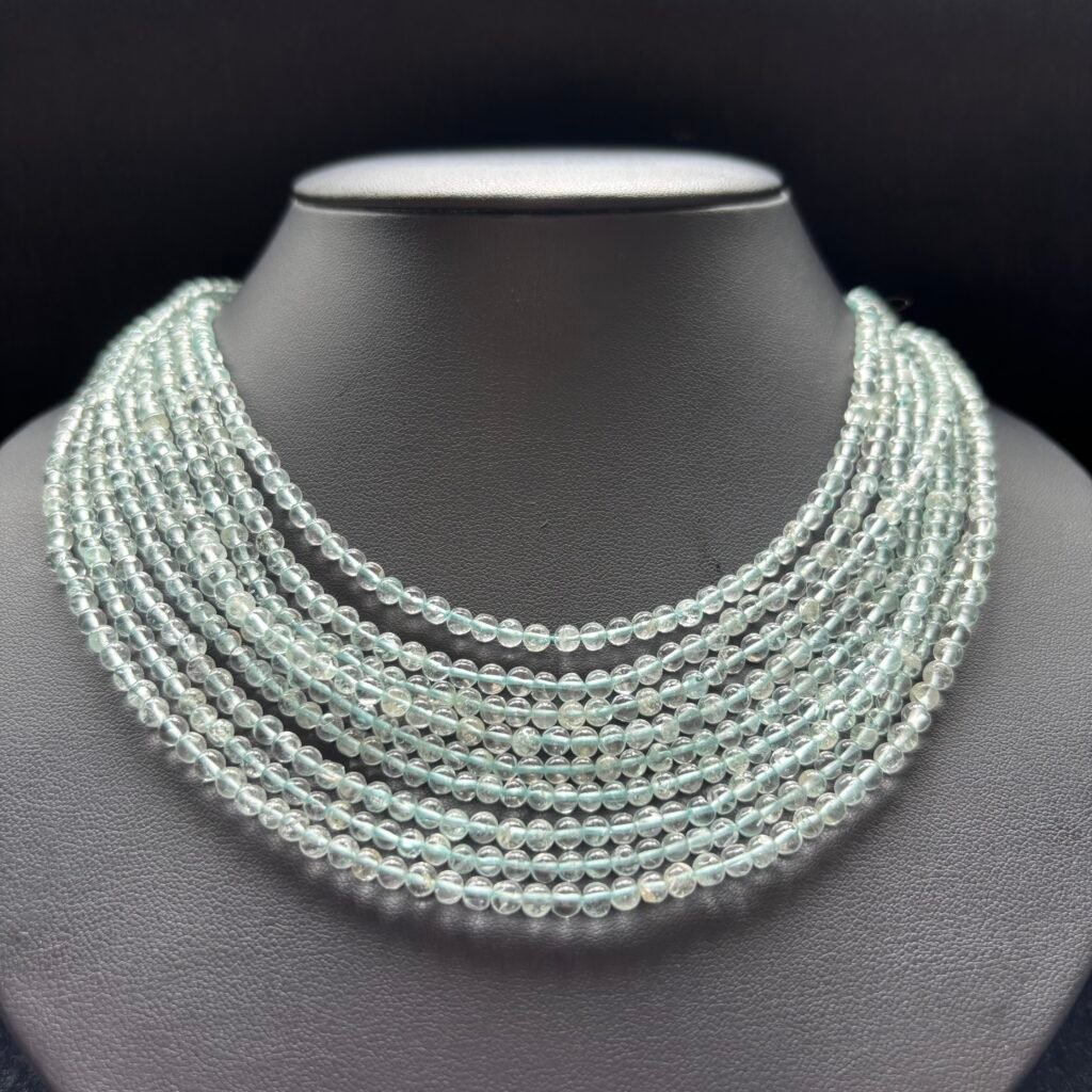 Aquamarine Round, 4*3.5 mm , 38cm