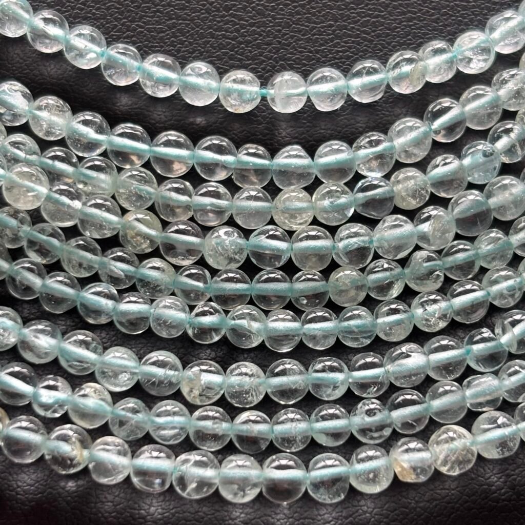 Aquamarine Round, 4*3.5 mm , 38cm