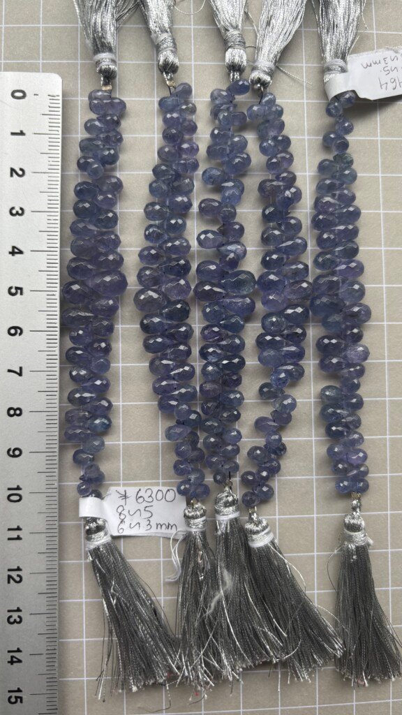 Tanzanite Faceted Drops, 11 cm, 10.7*6.7 - 5.9*4 mm
