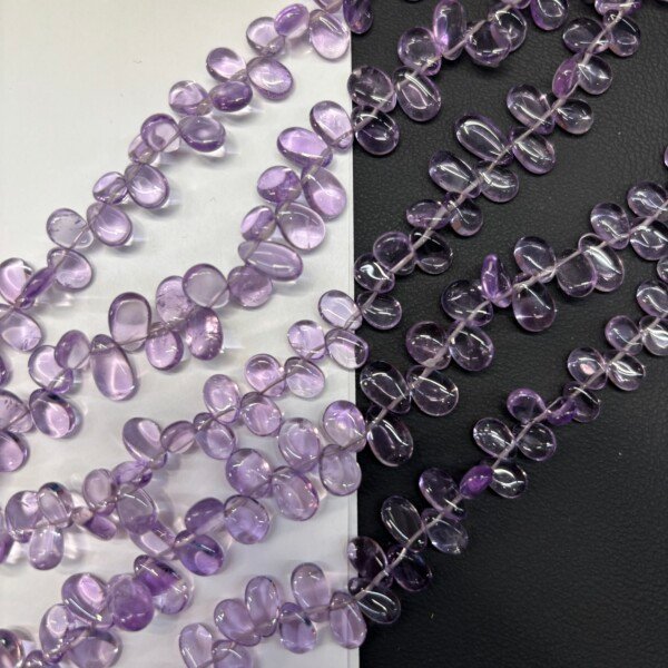 Pink Amethyst, Smooth Pears, 24 cm, 10*7*3.5 - 7.2*5*2.7 mm